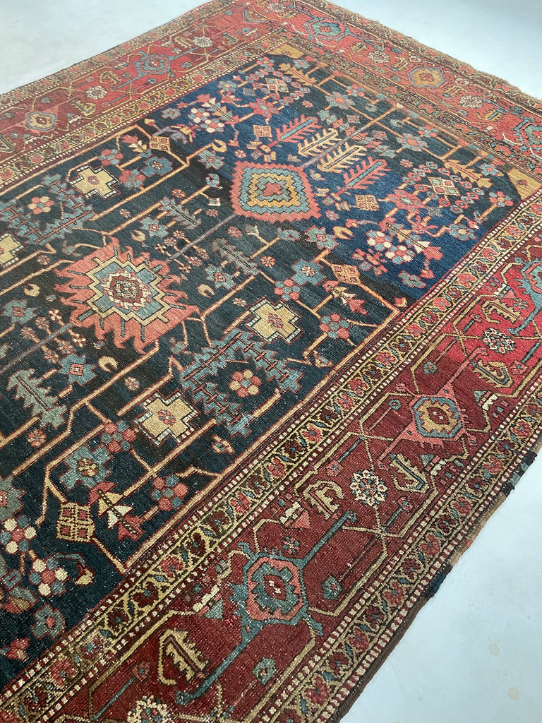 RESERVED FOR LORI*** MINT RARE Design with Gorgeous Color Palette | One-of-One Antique Persian Heriz | 8.8 x 12.2