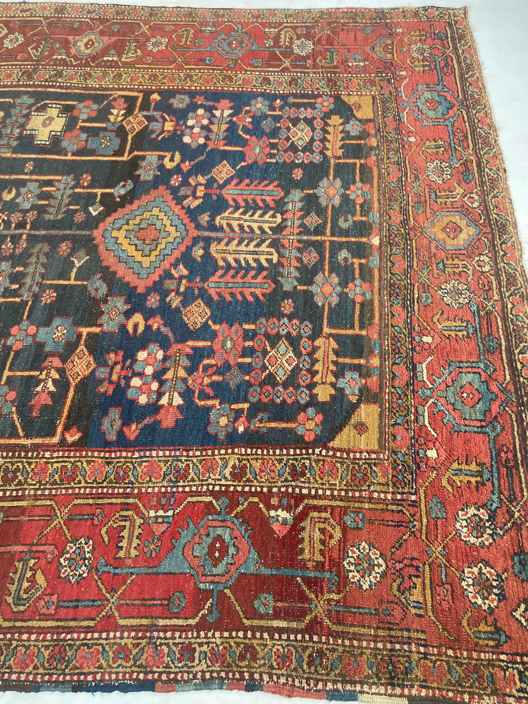 RESERVED FOR LORI*** MINT RARE Design with Gorgeous Color Palette | One-of-One Antique Persian Heriz | 8.8 x 12.2