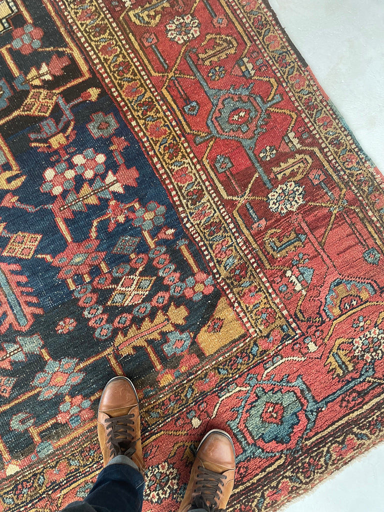 RESERVED FOR LORI*** MINT RARE Design with Gorgeous Color Palette | One-of-One Antique Persian Heriz | 8.8 x 12.2