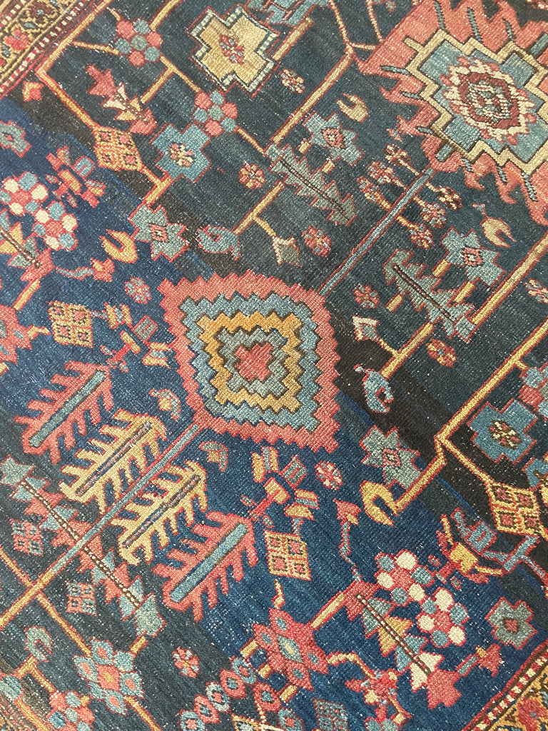 RESERVED FOR LORI*** MINT RARE Design with Gorgeous Color Palette | One-of-One Antique Persian Heriz | 8.8 x 12.2