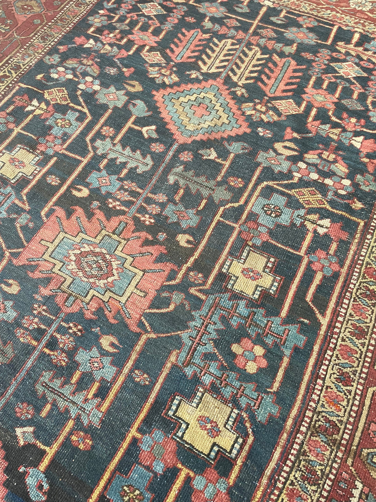 MINT RARE Design with Gorgeous Color Palette | One-of-One Antique Persian Heriz | 8.8 x 12.2