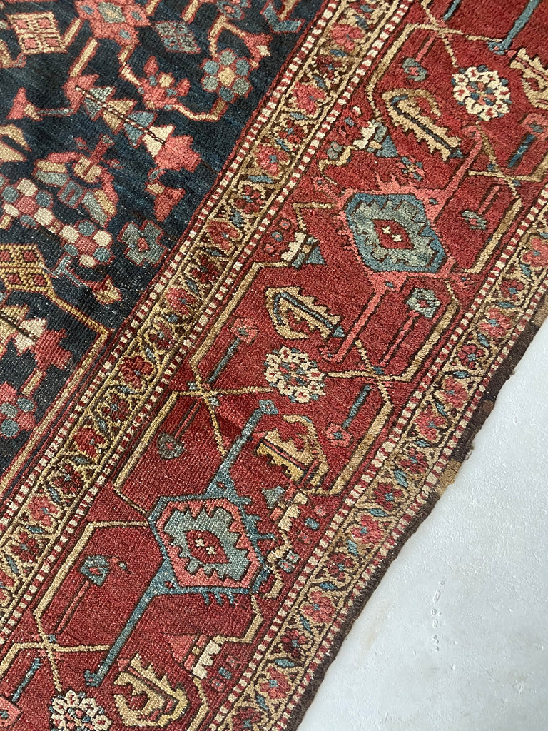 RESERVED FOR LORI*** MINT RARE Design with Gorgeous Color Palette | One-of-One Antique Persian Heriz | 8.8 x 12.2