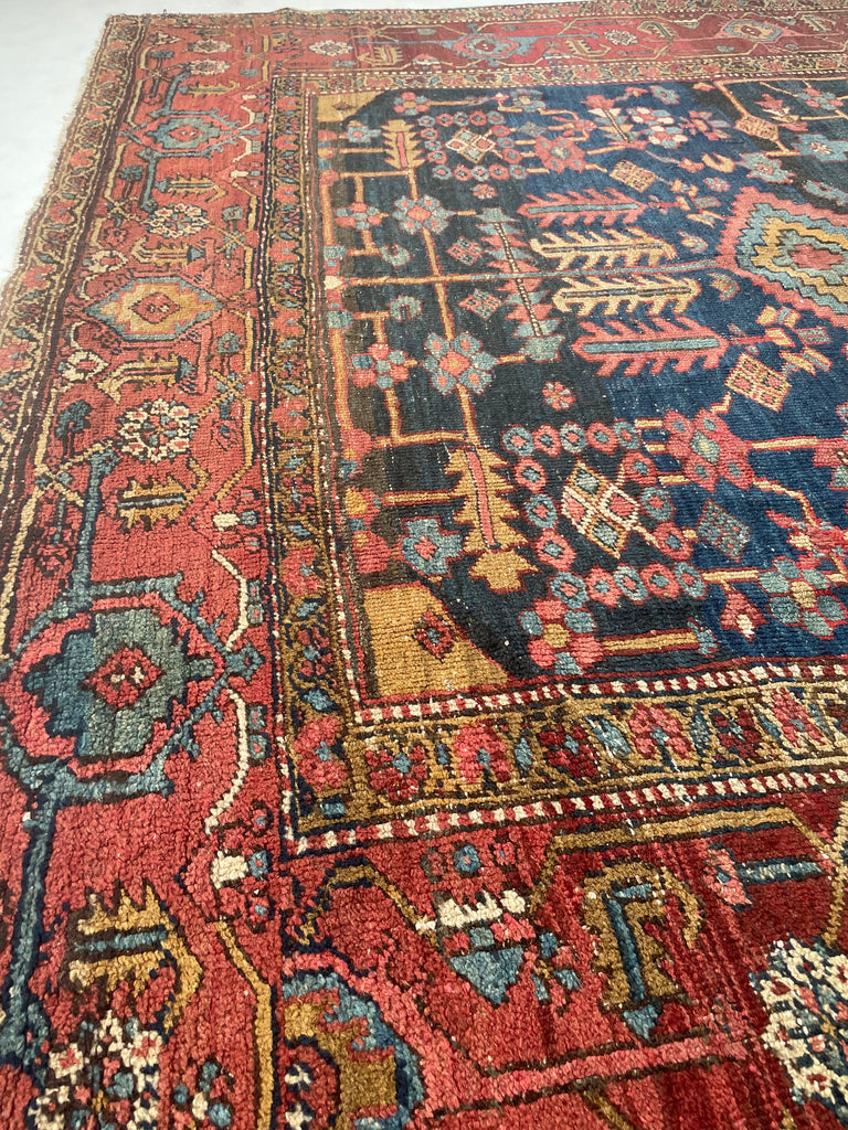 RESERVED FOR LORI*** MINT RARE Design with Gorgeous Color Palette | One-of-One Antique Persian Heriz | 8.8 x 12.2