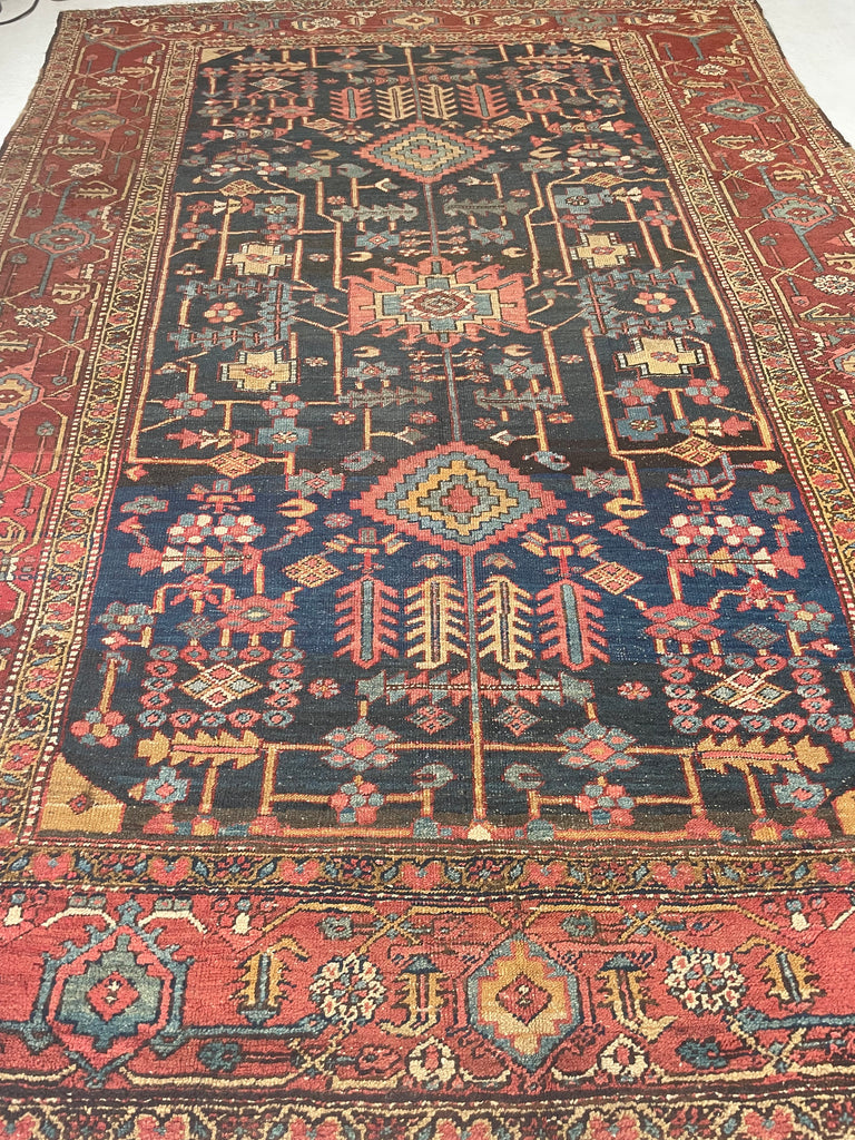 RESERVED FOR LORI*** MINT RARE Design with Gorgeous Color Palette | One-of-One Antique Persian Heriz | 8.8 x 12.2