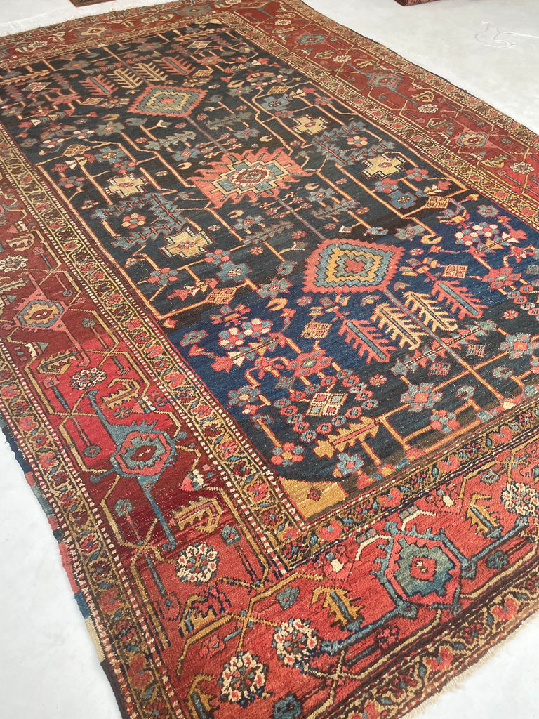RESERVED FOR LORI*** MINT RARE Design with Gorgeous Color Palette | One-of-One Antique Persian Heriz | 8.8 x 12.2