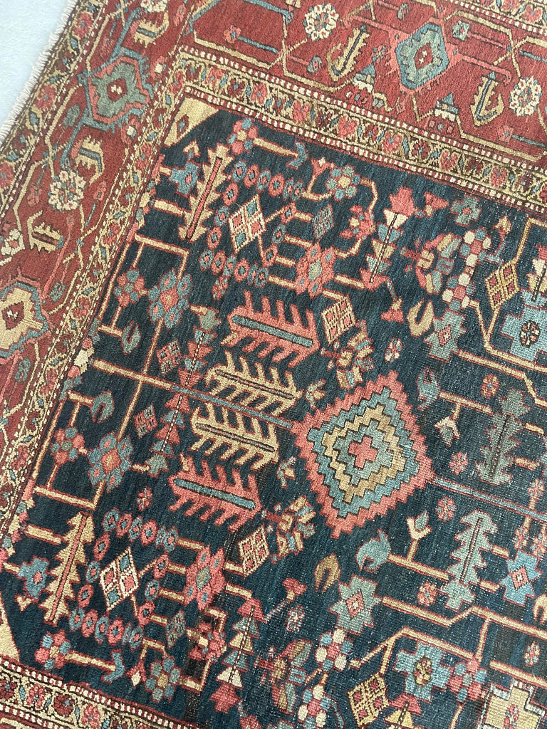 RESERVED FOR LORI*** MINT RARE Design with Gorgeous Color Palette | One-of-One Antique Persian Heriz | 8.8 x 12.2
