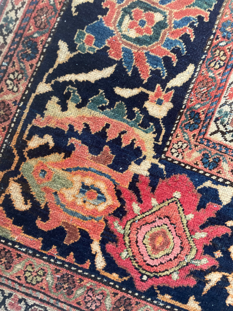SOPHISTICATED Old-World Antique Ferahan Sarouk | Dainty Flora & Suspended Vines | 10.5 x 13.3