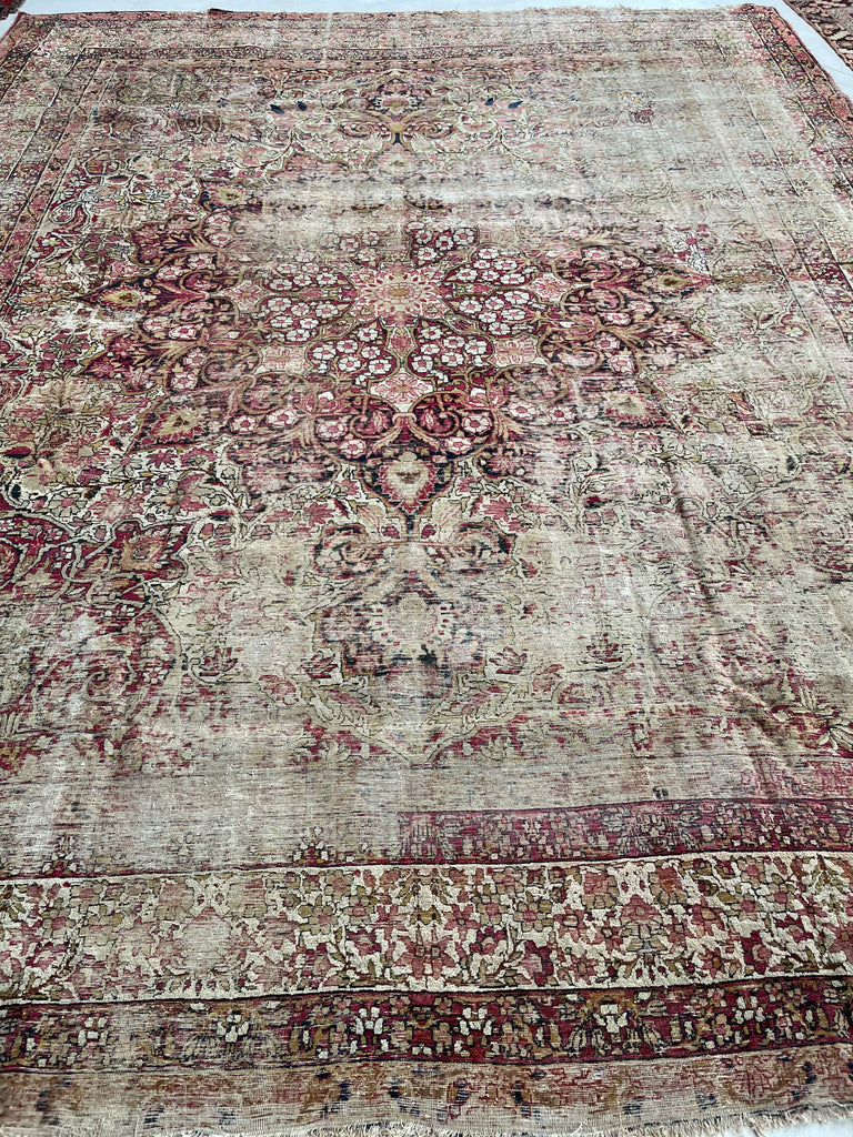 GORGEOUS Muted Character-Rich Antique Kermanshah | OVERSIZED Moss, Sage, Olive & Earthy Greens | 11 x 13