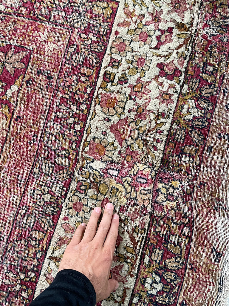 GORGEOUS Muted Character-Rich Antique Kermanshah | OVERSIZED Moss, Sage, Olive & Earthy Greens | 11 x 13
