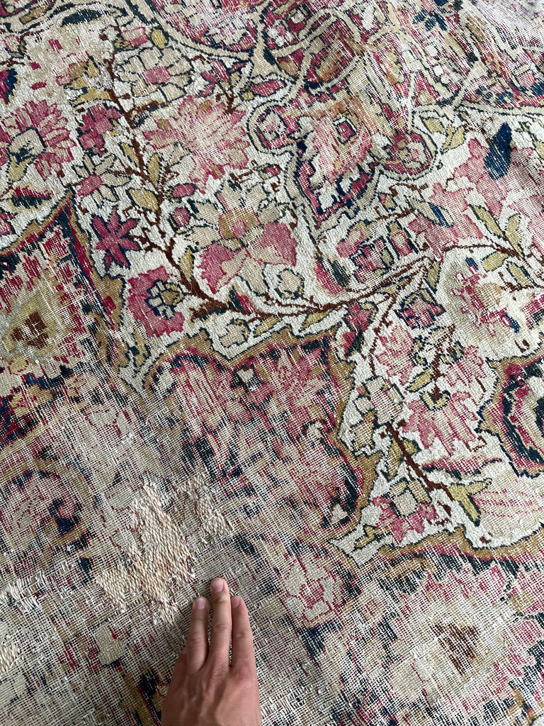 GORGEOUS Muted Character-Rich Antique Kermanshah | OVERSIZED Moss, Sage, Olive & Earthy Greens | 11 x 13