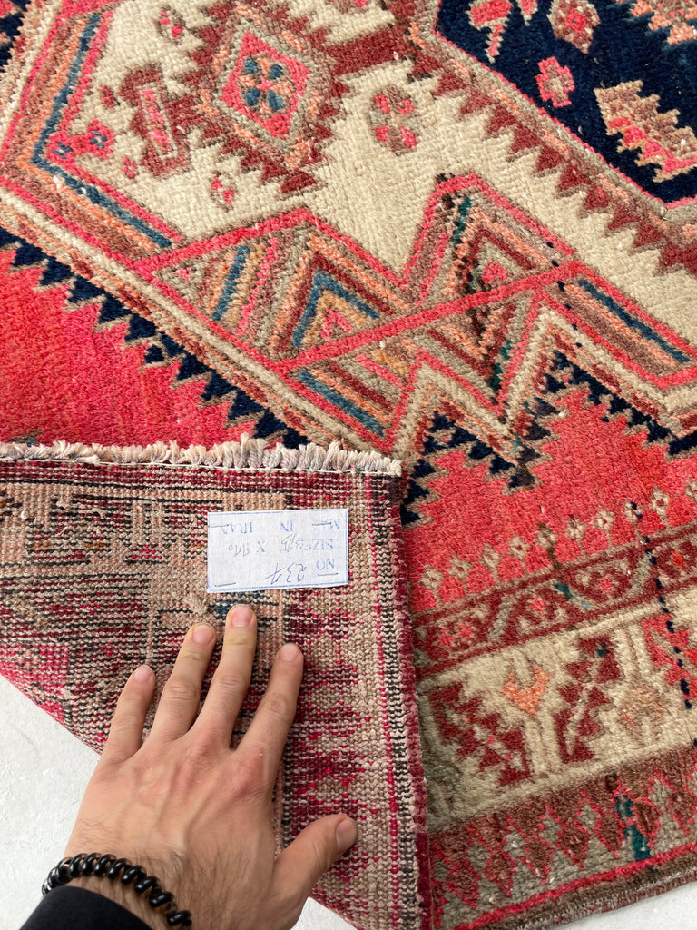 MAGENTA Pink, Copper, Indigo, Purple & More | Vintage Persian Runner | 3.7 x 10.3