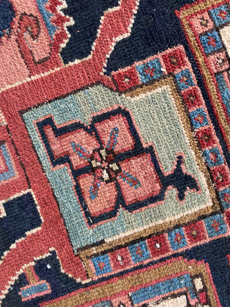 SOLD | STUNNING Antique Northwest "Serapi" Karaja | Ivory-Beige, Pastel Blues, Pink & Greens | 8.7 x 11.7