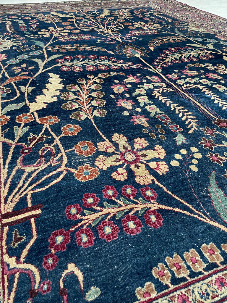 DIVINE Midnight Indigo TREE OF LIFE | Seafoam, Ruby, Pansy Purple, Mauve, Almond & More | 8.7 x 11.9