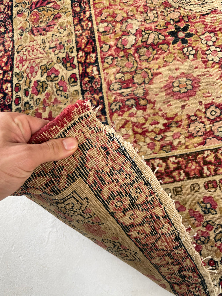 RESERVED FOR JULIET*** DAZZLING Antique Kermanshah | Cream, Taupe, Olive, Almond, Pastel Pink, Blues, etc | 8 x 11.6