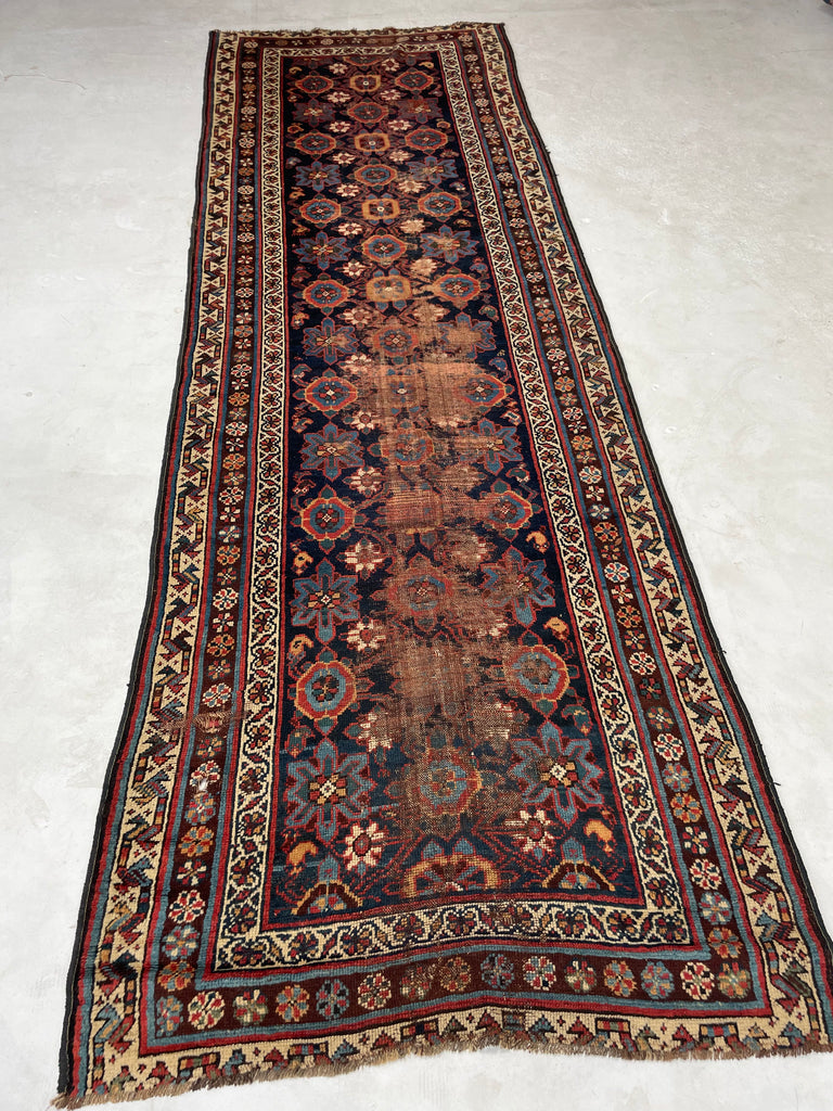 GORGEOUS Antique Veramin Runner | Distressed to Perfection with Organic Wool | 3.6 x 10.4