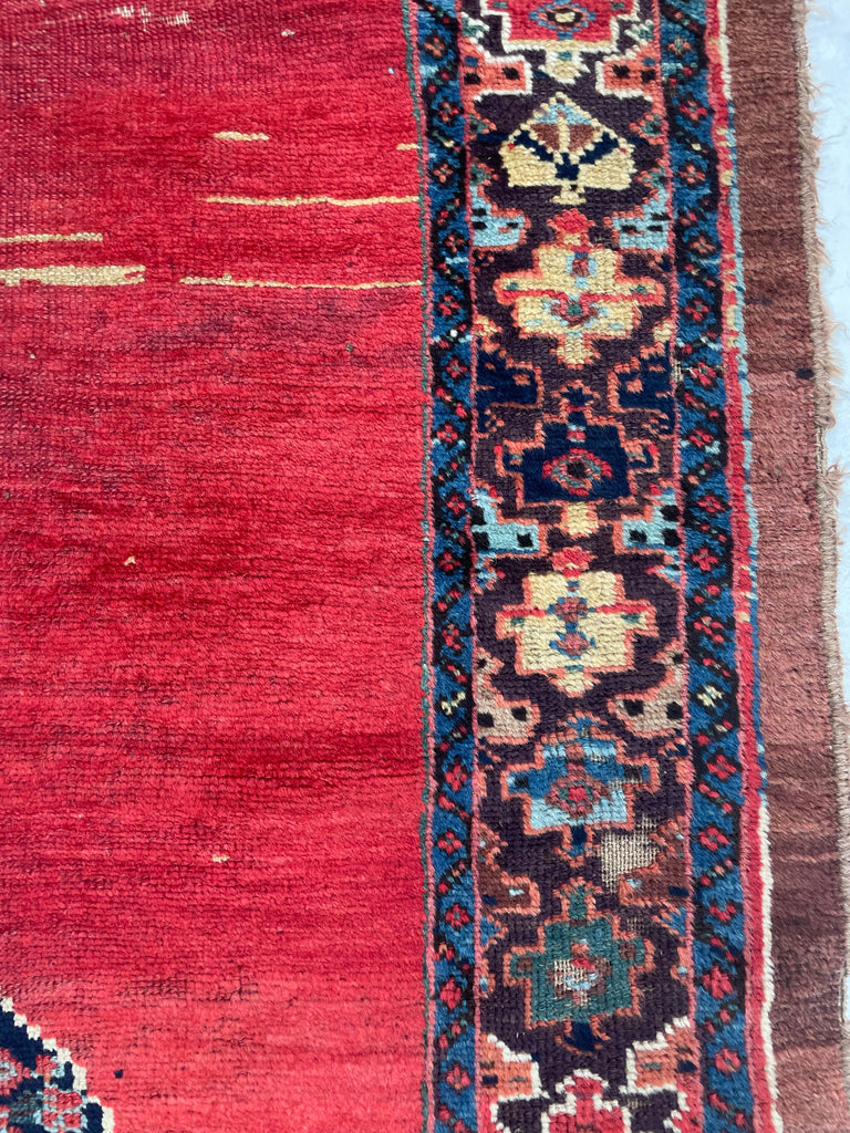 Late 19th Century ANCIENT Kurdish Runner | Glorious Reds, Aubergine, Emerald Greens | 4.3 x 11.10