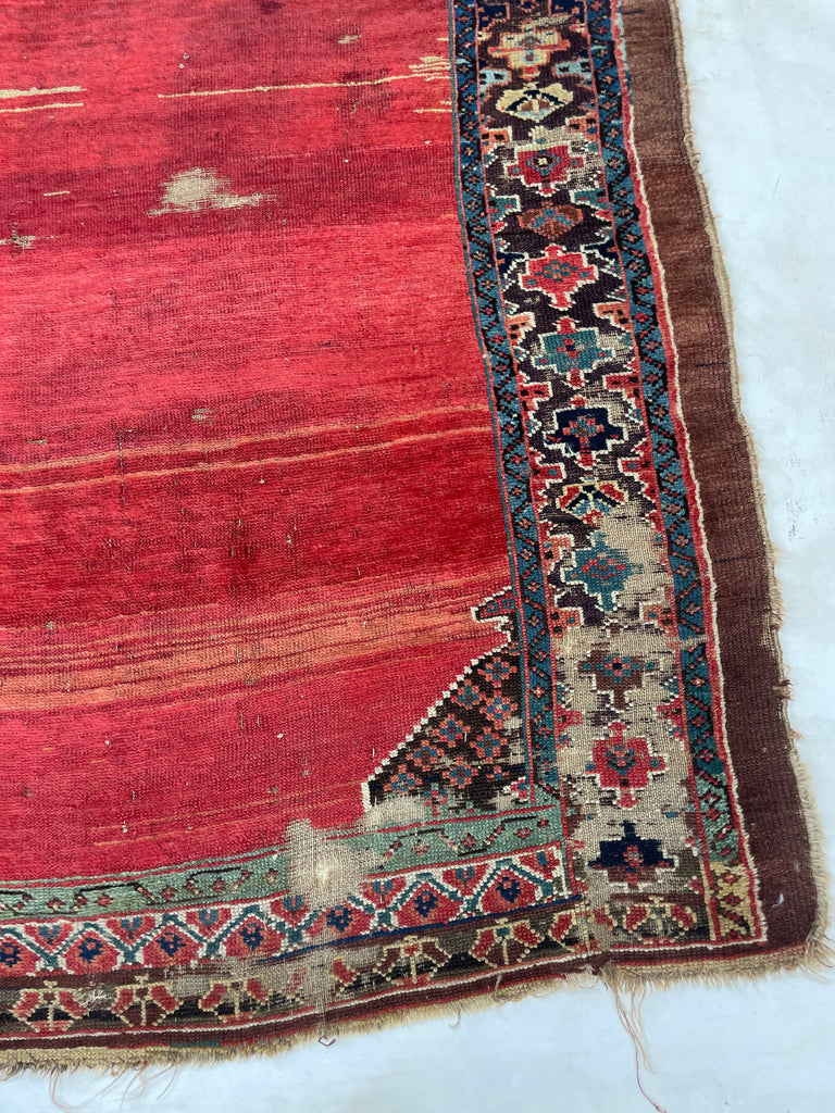 Late 19th Century ANCIENT Kurdish Runner | Glorious Reds, Aubergine, Emerald Greens | 4.3 x 11.10