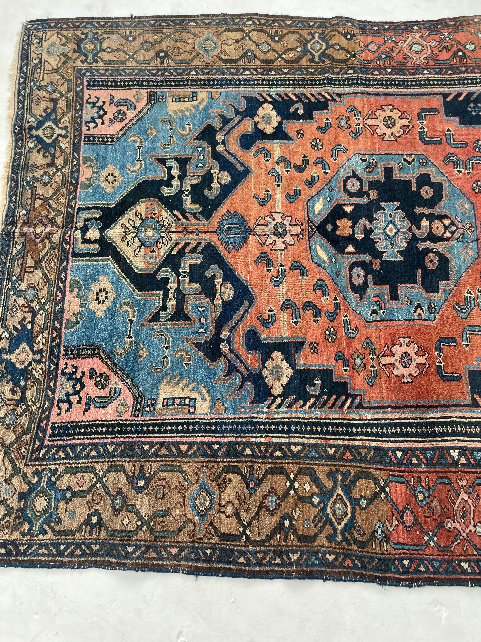 Antique Persian Zanjan Rug, 7'3 x 4'5