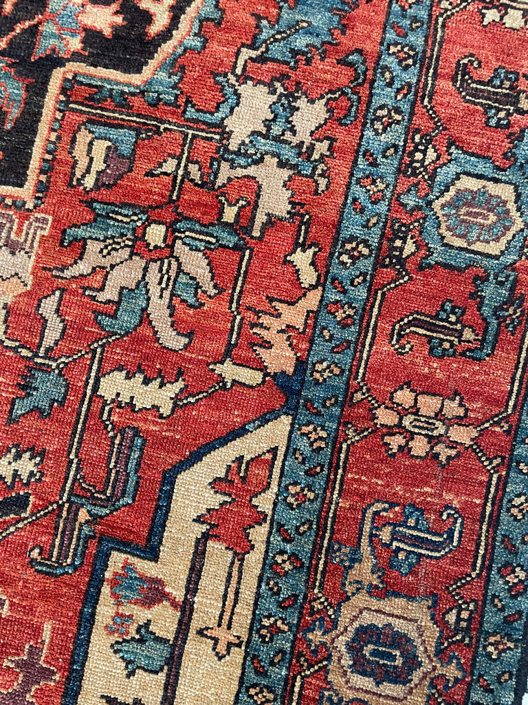 SOLD | ENORMOUS Palace Size Vintage Serapi Design | Decorative Rust, Aubergine Plum, Caramel, Apricot | 9.10 x 16.7