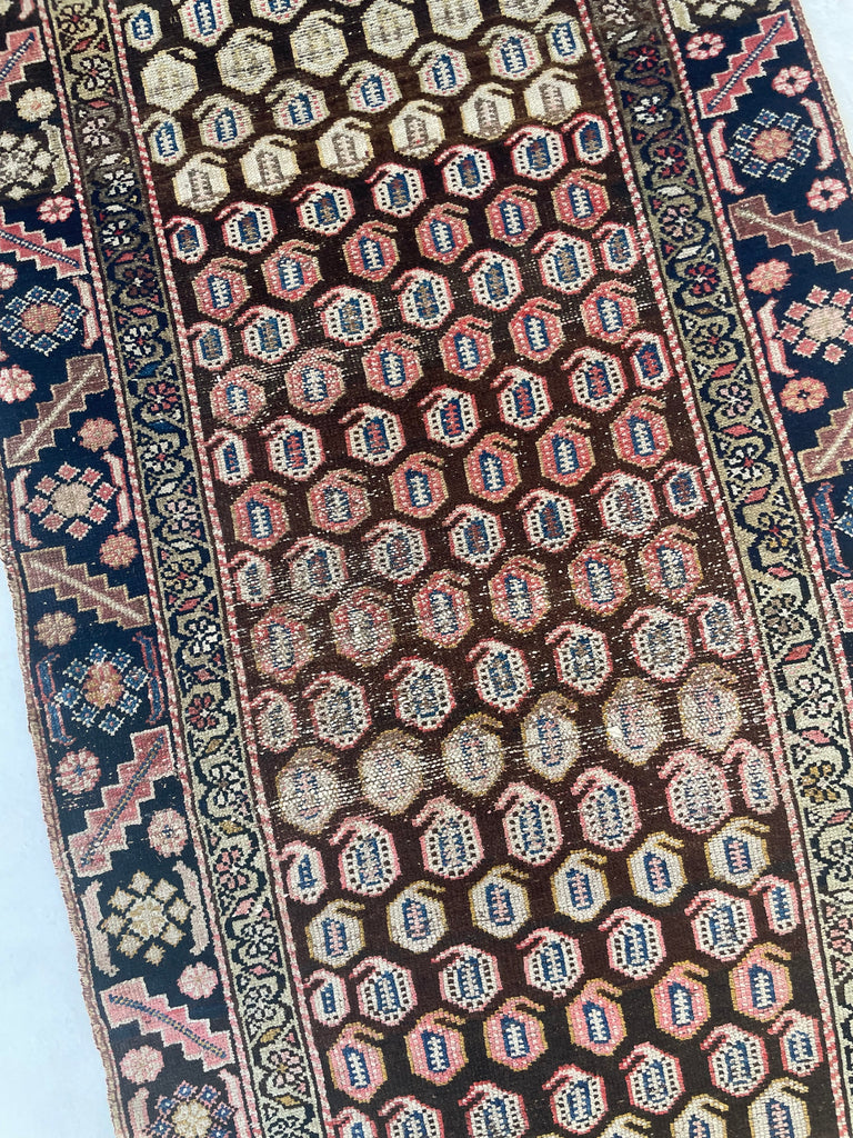 AMAZING PASTEL Antique Runner with Artistic Paisley Motifs! Gorgeous Runner | ~ 3 x 10.8