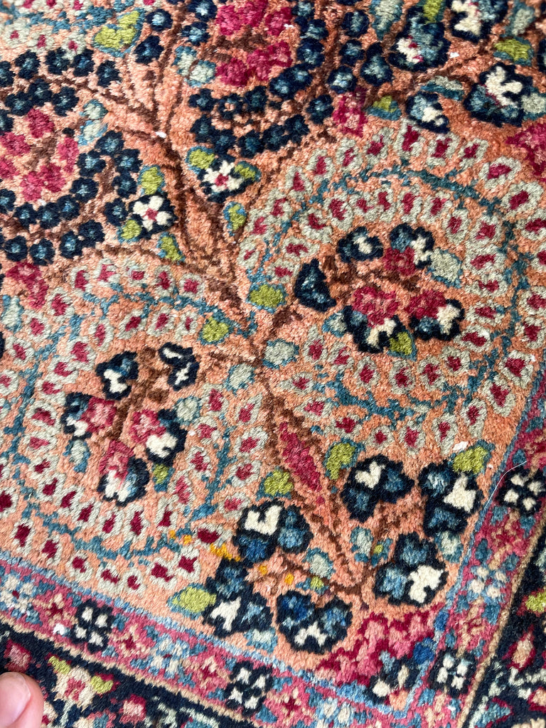SUPURB Antique Mat | Powerful Sprawling Tree Of Life Design, Silky Wool Natural Dyes | 2 x 3