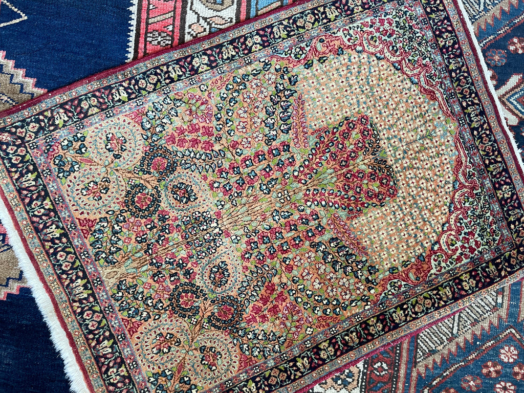 SUPURB Antique Mat | Powerful Sprawling Tree Of Life Design, Silky Wool Natural Dyes | 2 x 3