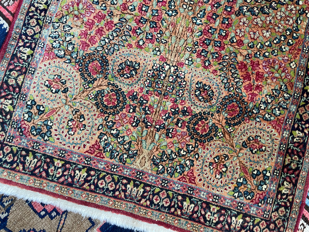 SUPURB Antique Mat | Powerful Sprawling Tree Of Life Design, Silky Wool Natural Dyes | 2 x 3