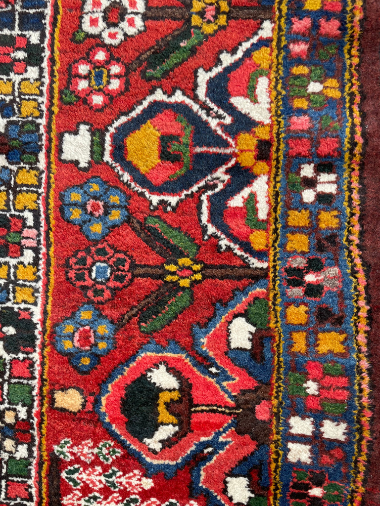 LIVELY COLORFUL Palace Size Vintage BEAUTY with Tribal & Old-World Charm | Strawberry, Watermelon, Saffron-Wheat, Blues, Greens, Grey, Taupe | 12.3 x 15.6
