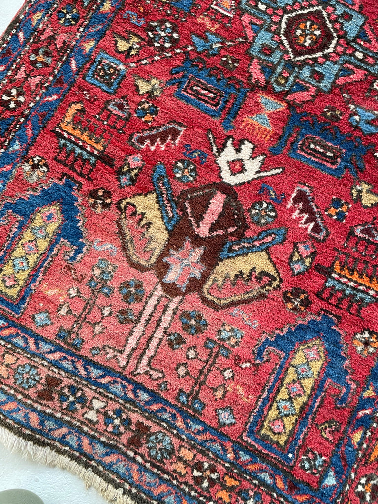 SOLD | UNBELIEVABLY CHARMING Vintage Tribal Runner with Nomadic Motifs & Gorgeous Colors | ~ 3.1 x 10.8