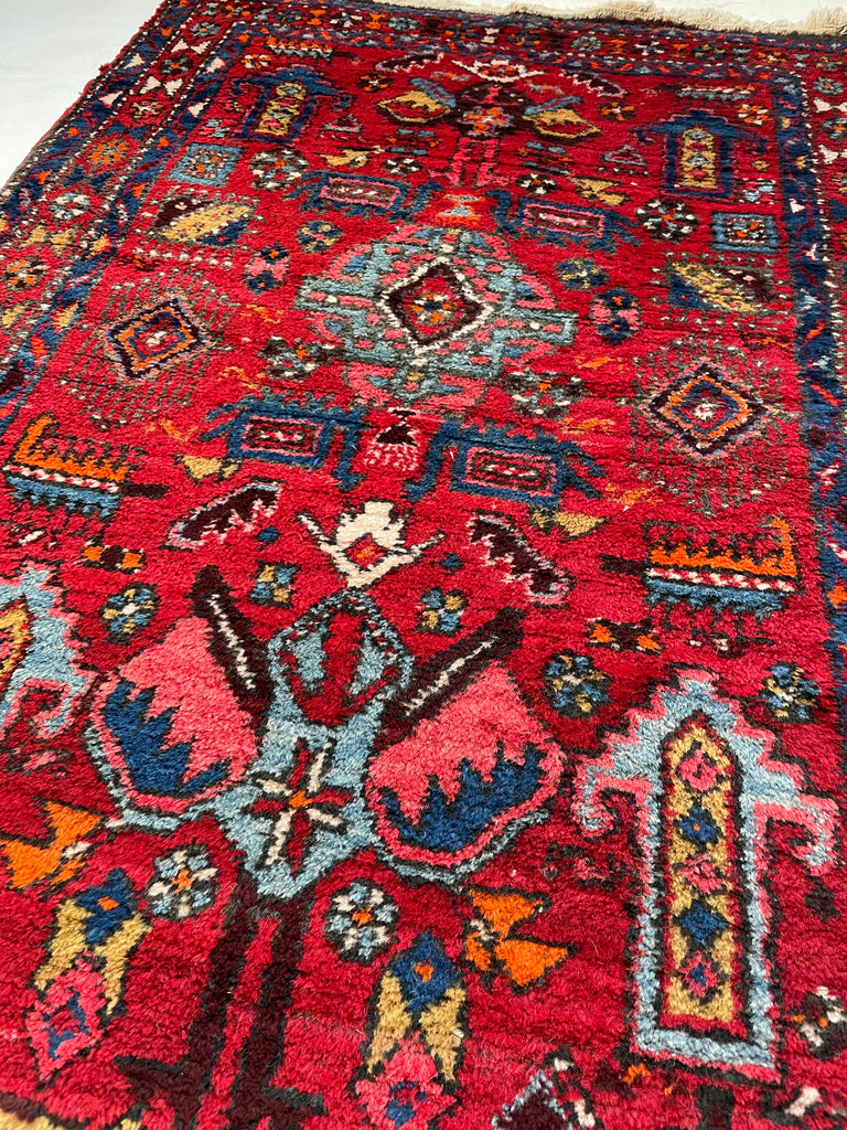 SOLD | UNBELIEVABLY CHARMING Vintage Tribal Runner with Nomadic Motifs & Gorgeous Colors | ~ 3.1 x 10.8