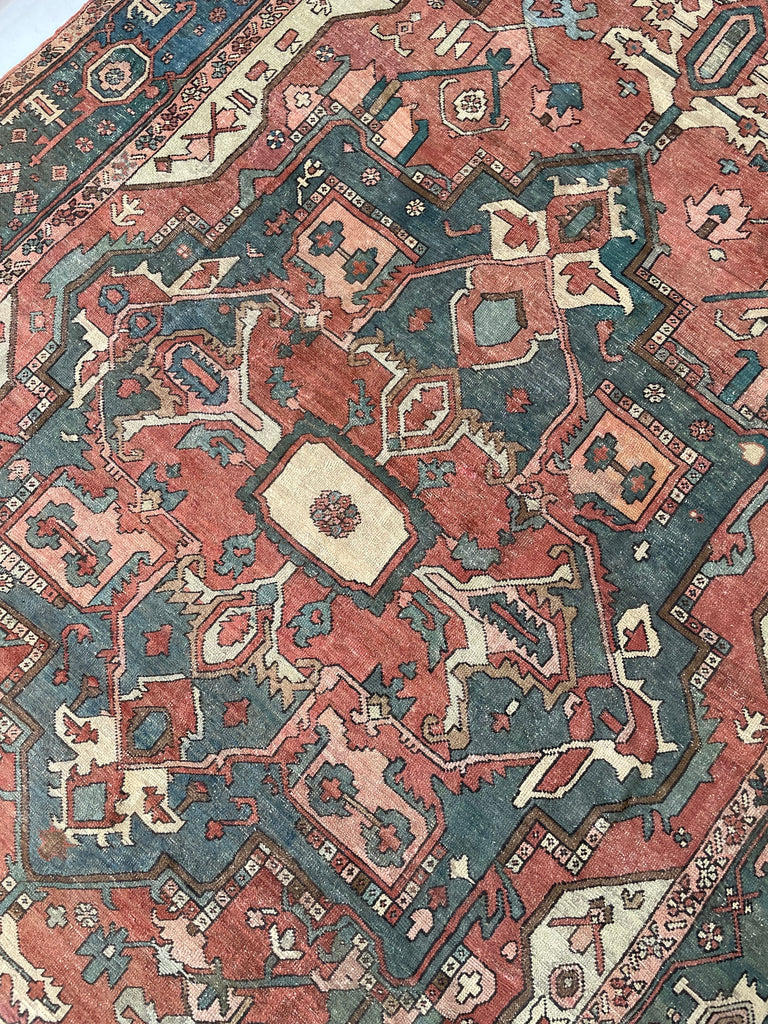 PABLO PICASSO ANTIQUE PERSIAN SERAPI - TRUEST MYSTICAL ART - Museum Piece - Terracotta, Sage Green, Ice Blue, Madder-Root, Eggshell | 9.3 x 14