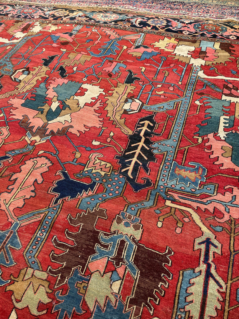 SOLD | LEGENDARY ONE OF ONE - TURN OF THE CENTURY PALATIAL MASTERPIECE | PALACE SIZE BLOOMING JUNGLE DESIGN | 14 x 22