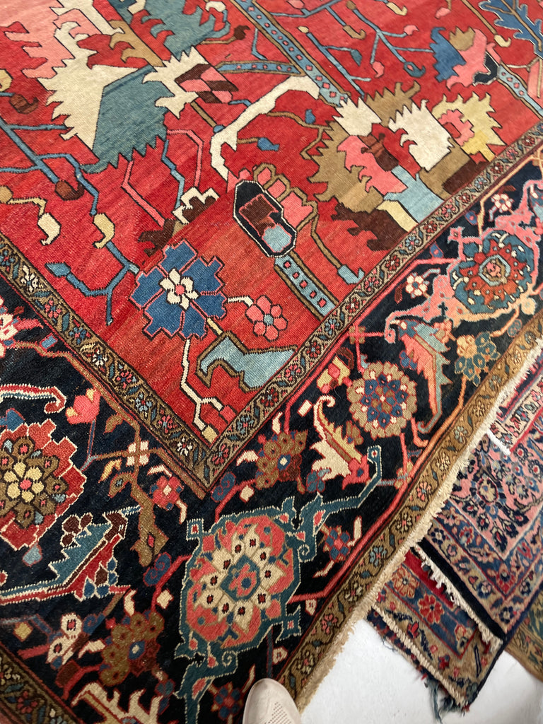 SOLD | LEGENDARY ONE OF ONE - TURN OF THE CENTURY PALATIAL MASTERPIECE | PALACE SIZE BLOOMING JUNGLE DESIGN | 14 x 22