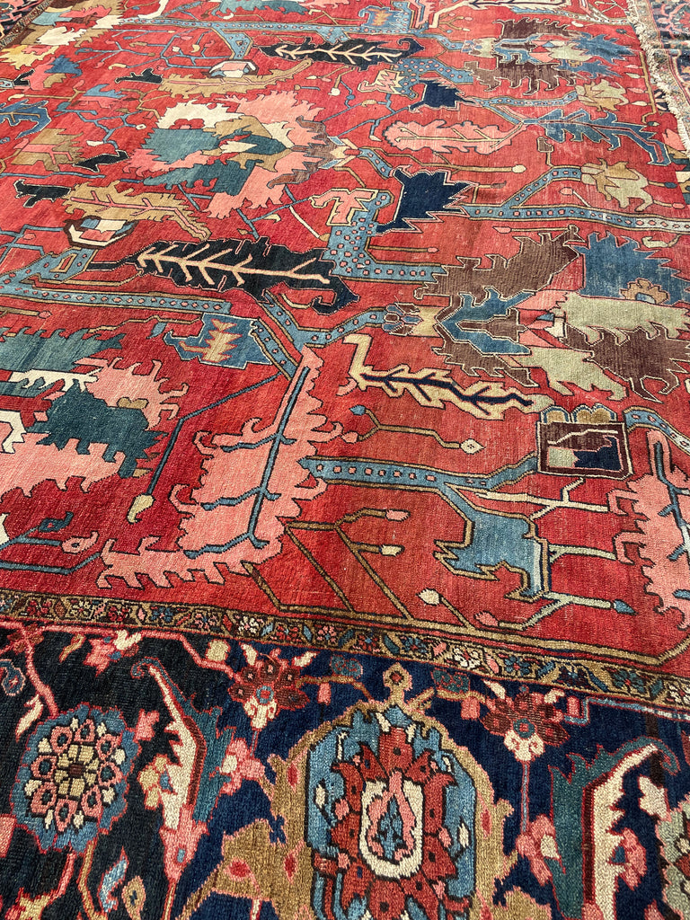 SOLD | LEGENDARY ONE OF ONE - TURN OF THE CENTURY PALATIAL MASTERPIECE | PALACE SIZE BLOOMING JUNGLE DESIGN | 14 x 22