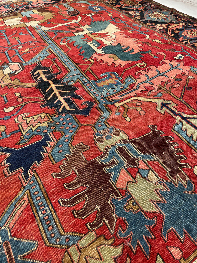 SOLD | LEGENDARY ONE OF ONE - TURN OF THE CENTURY PALATIAL MASTERPIECE | PALACE SIZE BLOOMING JUNGLE DESIGN | 14 x 22
