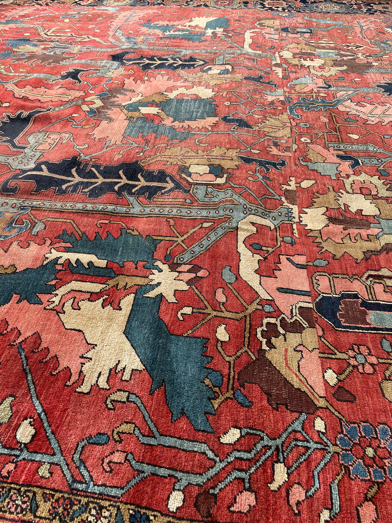 SOLD | LEGENDARY ONE OF ONE - TURN OF THE CENTURY PALATIAL MASTERPIECE | PALACE SIZE BLOOMING JUNGLE DESIGN | 14 x 22