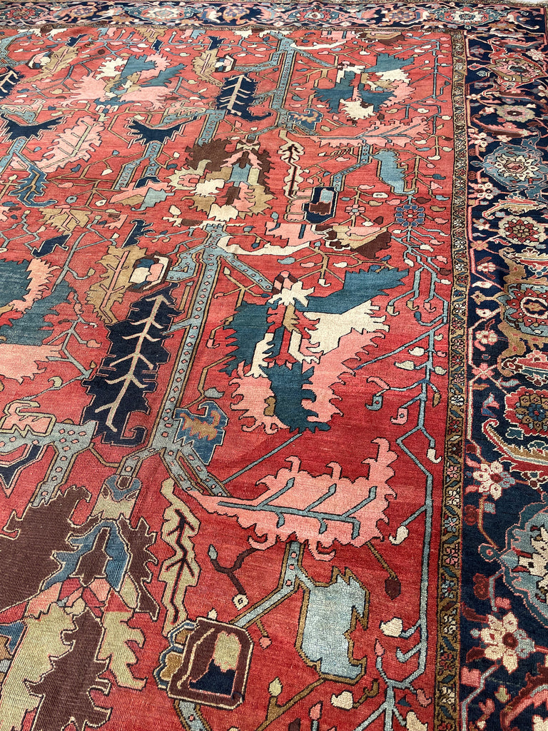 SOLD | LEGENDARY ONE OF ONE - TURN OF THE CENTURY PALATIAL MASTERPIECE | PALACE SIZE BLOOMING JUNGLE DESIGN | 14 x 22
