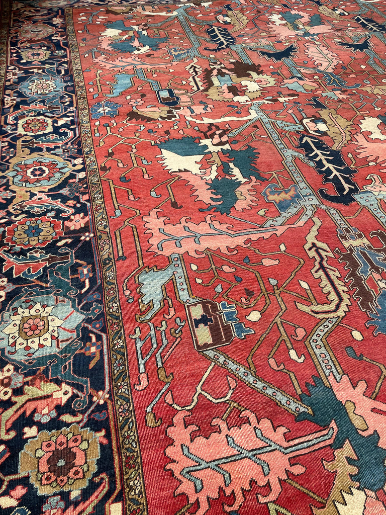 SOLD | LEGENDARY ONE OF ONE - TURN OF THE CENTURY PALATIAL MASTERPIECE | PALACE SIZE BLOOMING JUNGLE DESIGN | 14 x 22