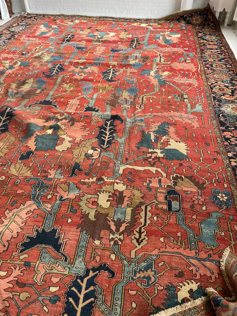 SOLD | LEGENDARY ONE OF ONE - TURN OF THE CENTURY PALATIAL MASTERPIECE | PALACE SIZE BLOOMING JUNGLE DESIGN | 14 x 22