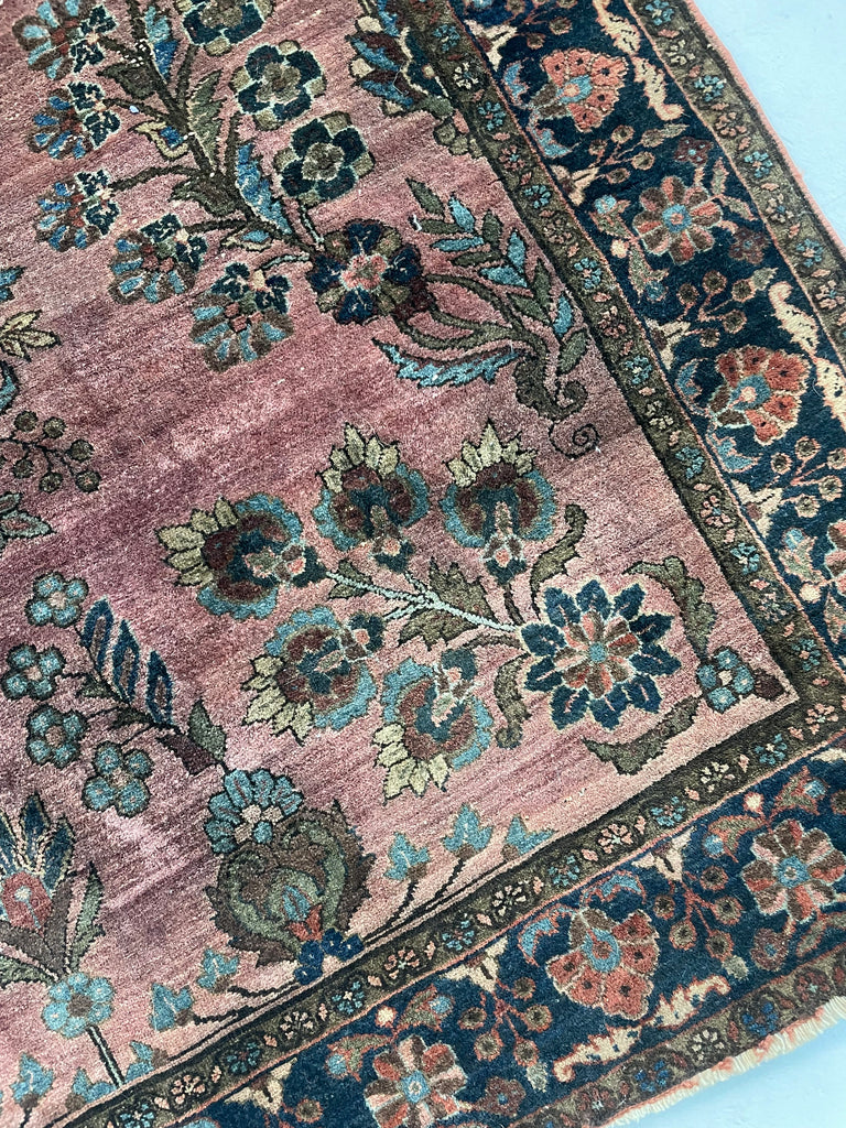 SOLD | INCREDIBLE PERSIAN PLUM Antique Sarouk | Plum, Eggplant, Aubergine Botanical | 4.2 x 6.4