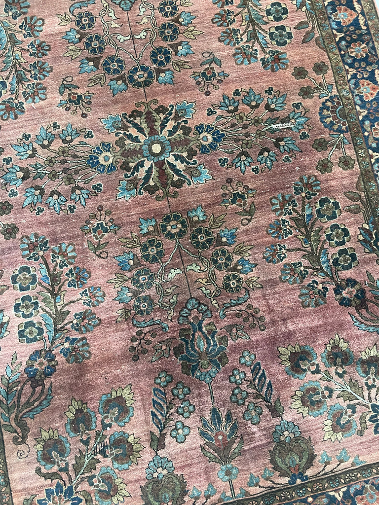 SOLD | INCREDIBLE PERSIAN PLUM Antique Sarouk | Plum, Eggplant, Aubergine Botanical | 4.2 x 6.4