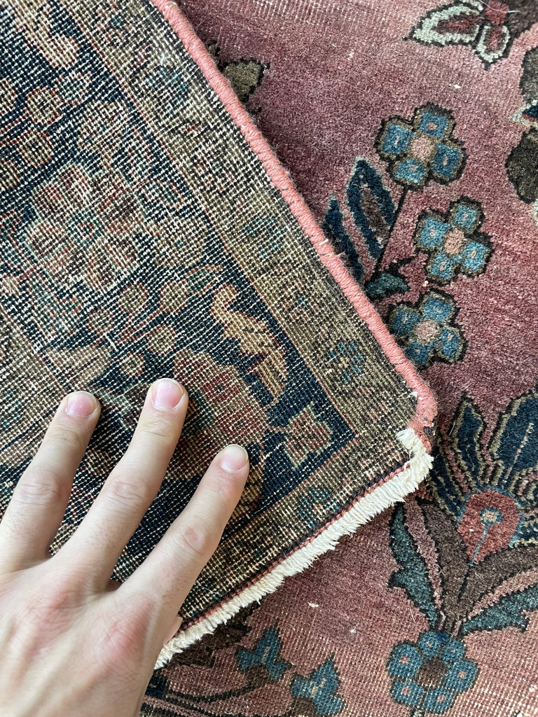 SOLD | INCREDIBLE PERSIAN PLUM Antique Sarouk | Plum, Eggplant, Aubergine Botanical | 4.2 x 6.4