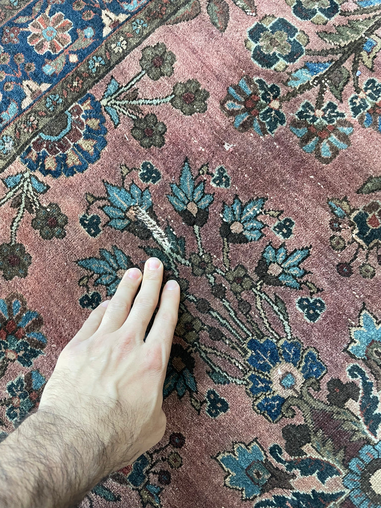 SOLD | INCREDIBLE PERSIAN PLUM Antique Sarouk | Plum, Eggplant, Aubergine Botanical | 4.2 x 6.4