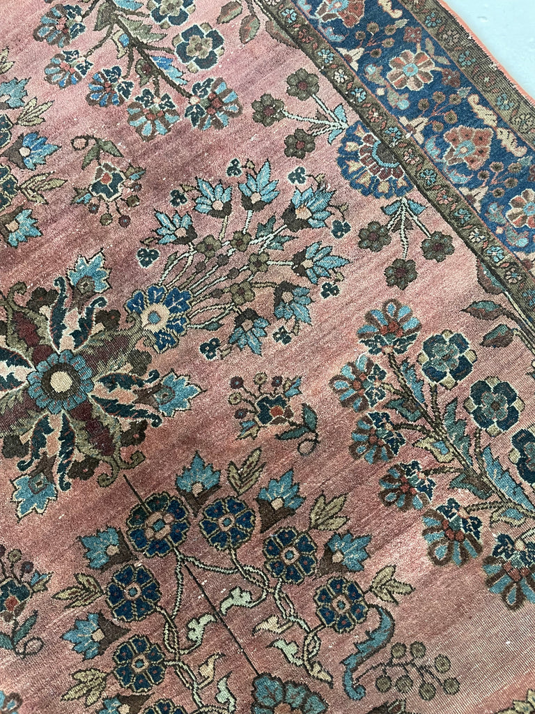 SOLD | INCREDIBLE PERSIAN PLUM Antique Sarouk | Plum, Eggplant, Aubergine Botanical | 4.2 x 6.4