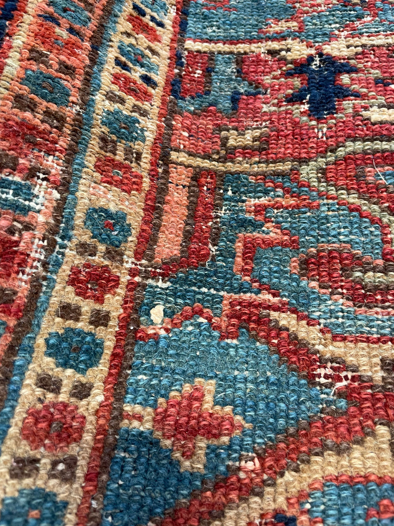 SOLD | MOODY & BEAUTIFUL Antique Heriz | Timeless Colors with Unique Lighting Leaf/Feather Motifs | ~ 8 x 11.2