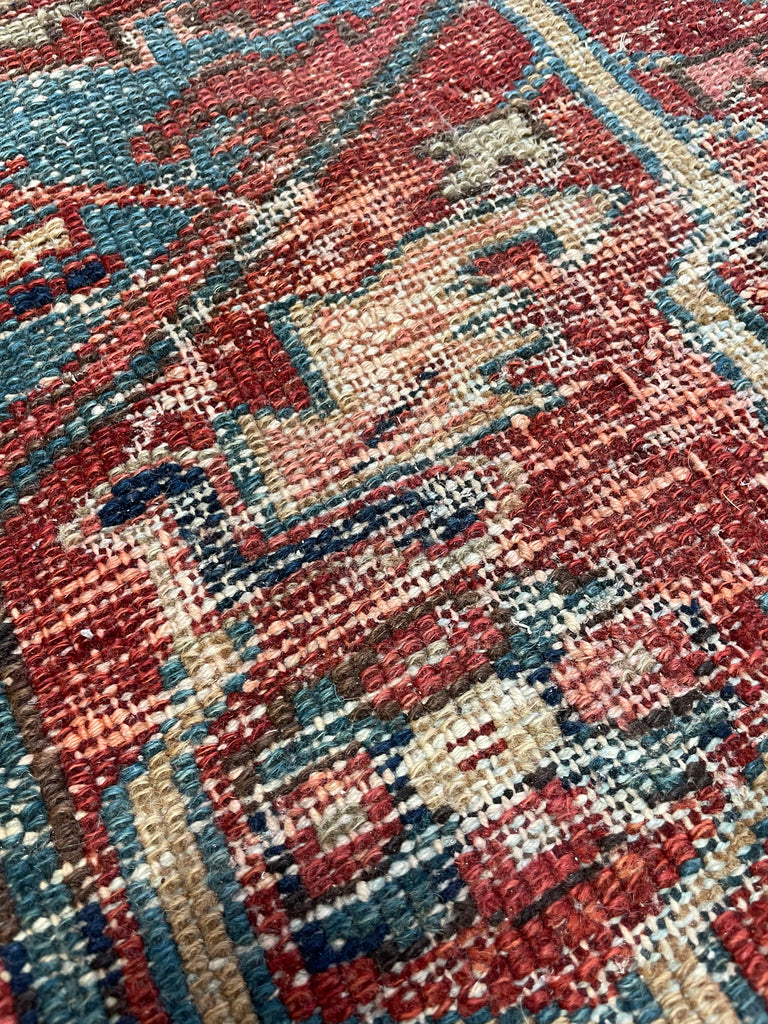 SOLD | MOODY & BEAUTIFUL Antique Heriz | Timeless Colors with Unique Lighting Leaf/Feather Motifs | ~ 8 x 11.2
