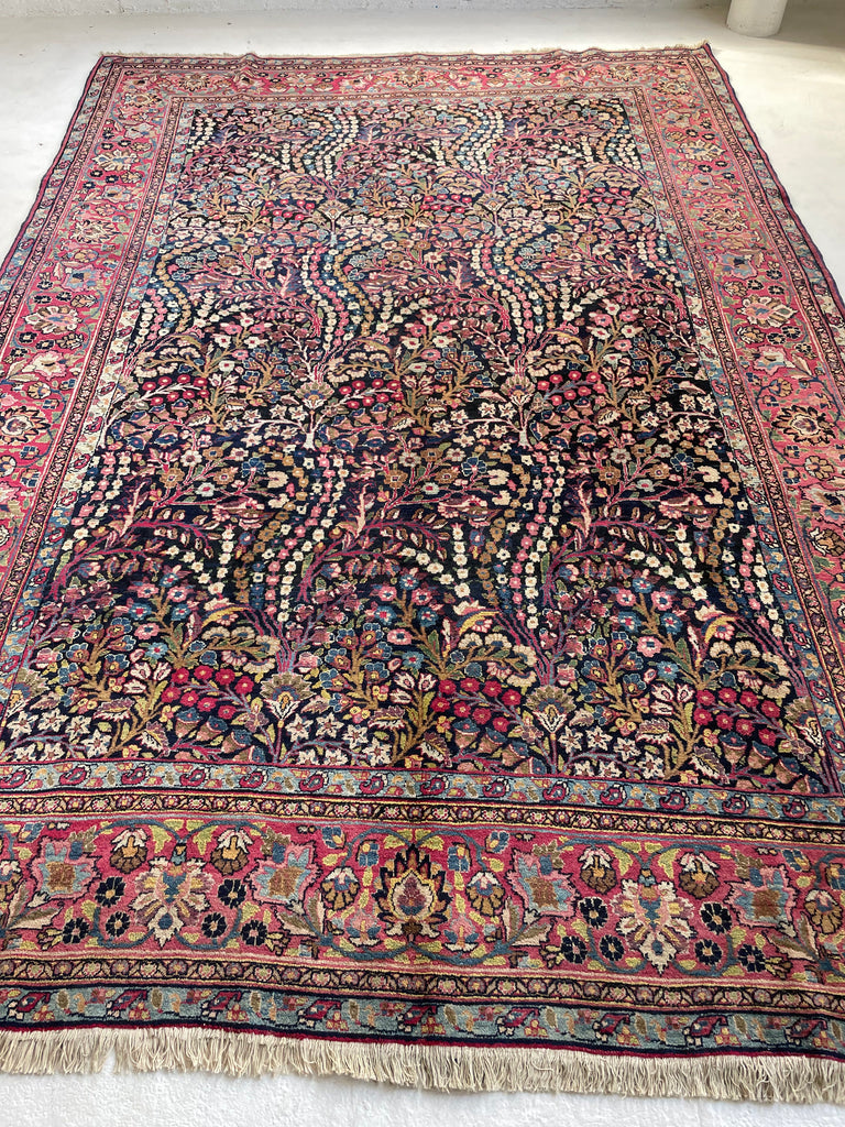 SOLD | BEYOND GORGEOUS MINT Antique Northeast Mashhad | Swaying Long Blooming Perennials in Unbelievable Color Palette | 8.3 x 12
