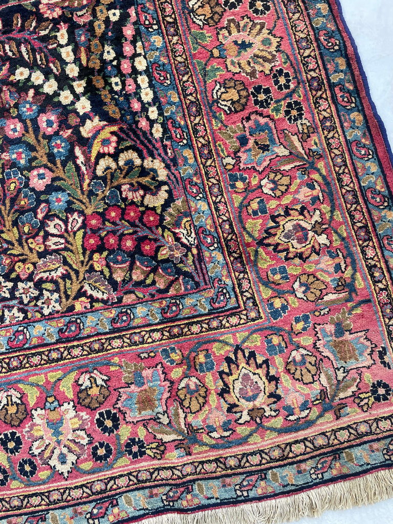 SOLD | BEYOND GORGEOUS MINT Antique Northeast Mashhad | Swaying Long Blooming Perennials in Unbelievable Color Palette | 8.3 x 12