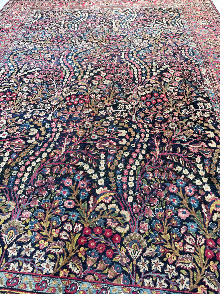 SOLD | BEYOND GORGEOUS MINT Antique Northeast Mashhad | Swaying Long Blooming Perennials in Unbelievable Color Palette | 8.3 x 12