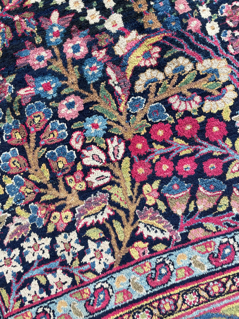SOLD | BEYOND GORGEOUS MINT Antique Northeast Mashhad | Swaying Long Blooming Perennials in Unbelievable Color Palette | 8.3 x 12